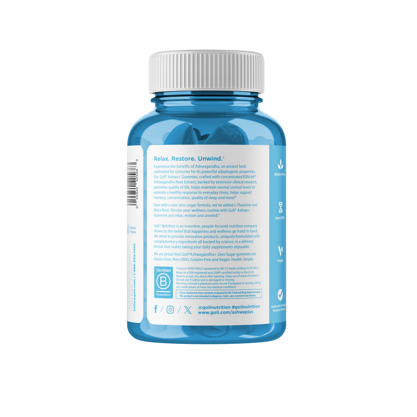 Goli Ashwagandha Zero Sugar – Gomitas Antiestrés con KSM-66®