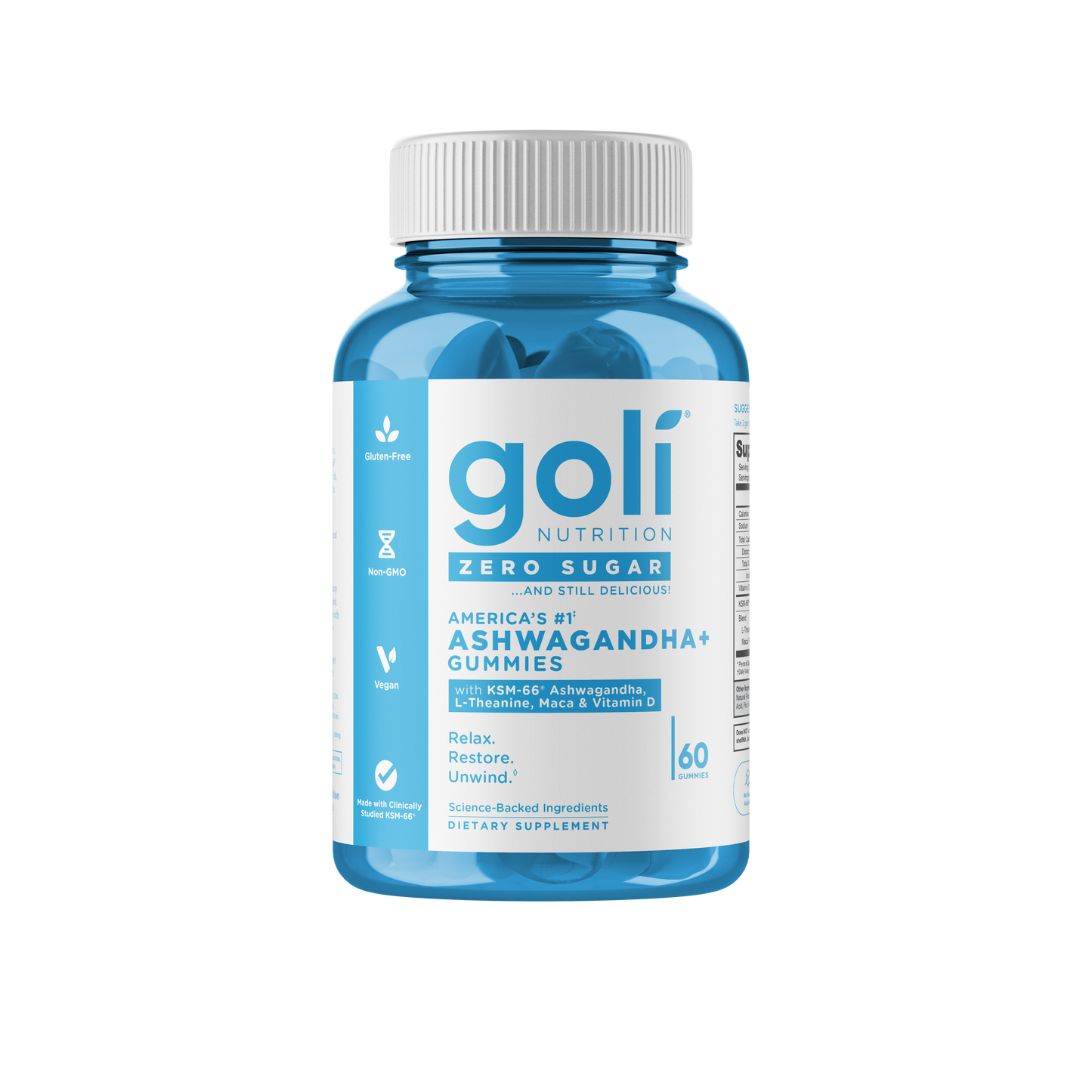 Goli Ashwagandha Zero Sugar – Gomitas Antiestrés con KSM-66®